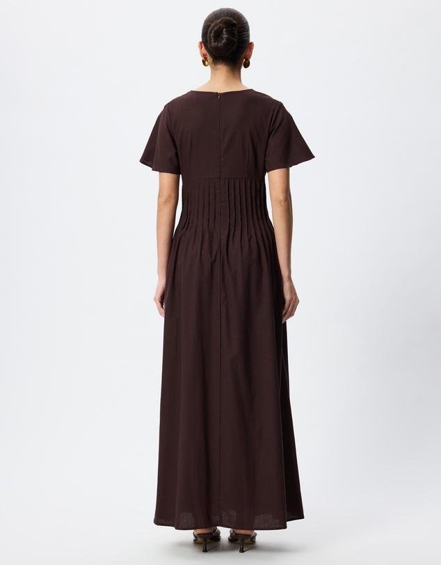 Tussah - Maysen Linen Blend Pintuck Midi Dress
