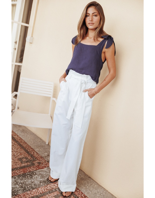 Petal & Pup - Evelyn Paperbag Trouser Pants - White