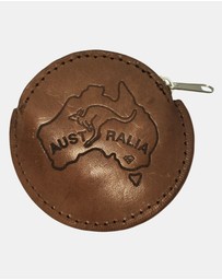 Jacaru - Jacaru 5530 Coin Purse with Australia Map, Kangaroo Leather