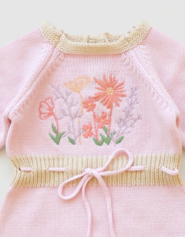 WITH LOVE FOR KIDS - Long Sleeve Knitted Romper - Babies