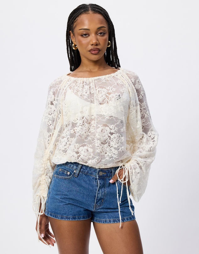 & Other Stories - Gathered Lace Blouse