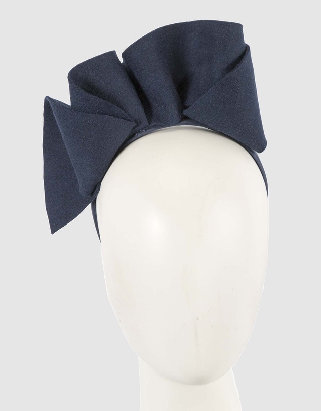 Max Alexander - Felt Navy Winter Racing Fascinator