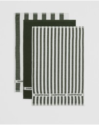 Country Road - Cr Stripe Australian Cotton Tea Towel Pack Of 3