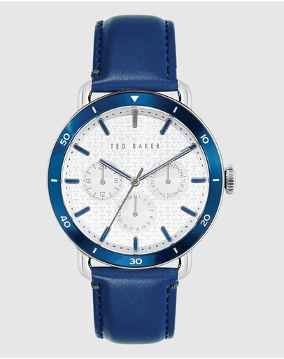 Ted Baker - Margarit 46mm Blue Leather Watch