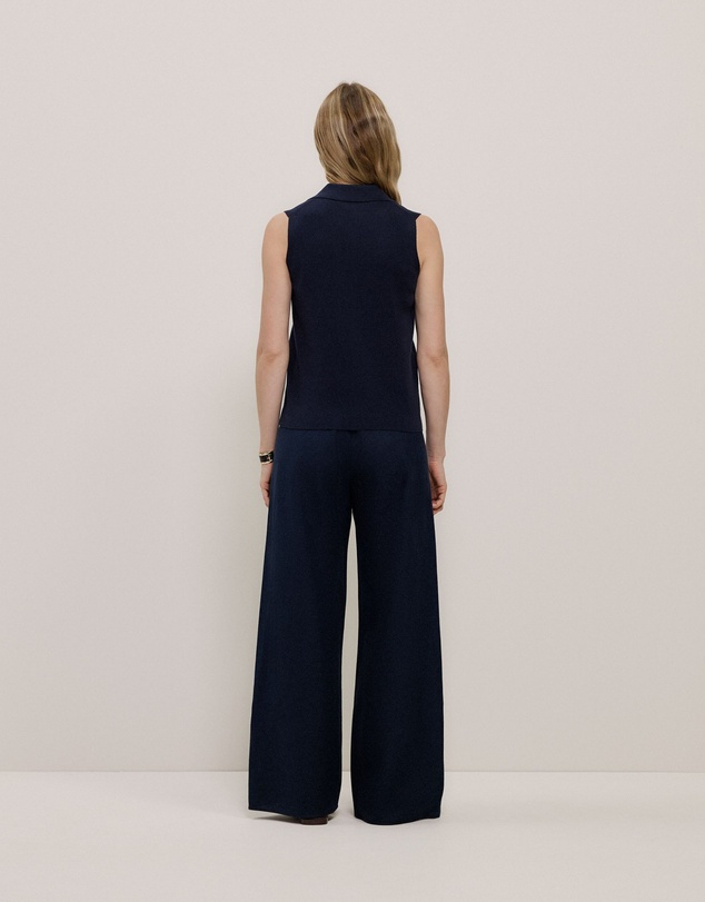 Trenery - Cotton Cashmere Knit Vest in Night Sky