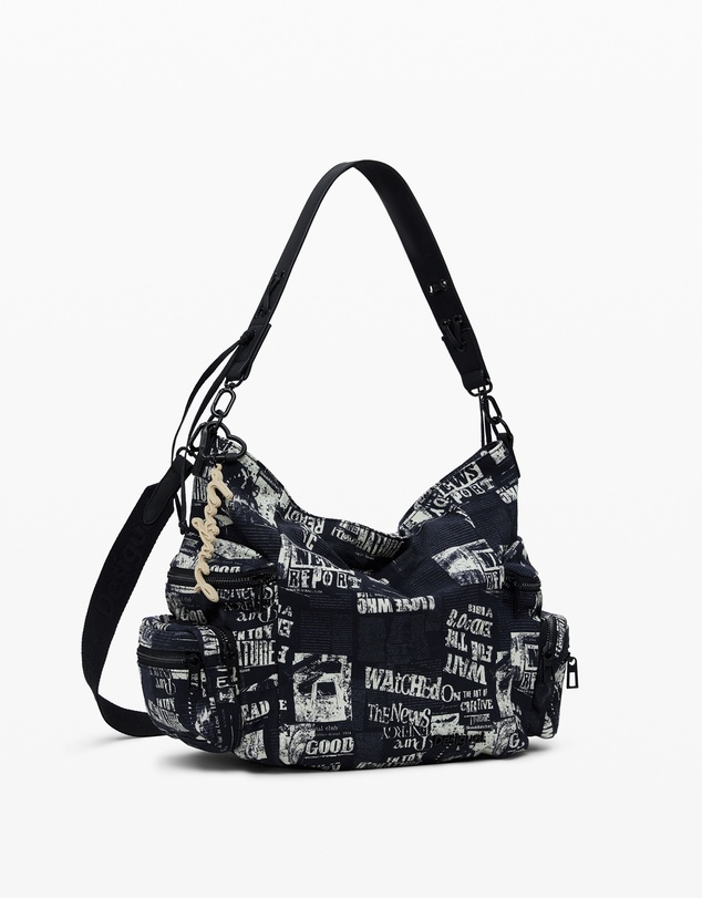 Desigual - Medium newspaper shoulder bag