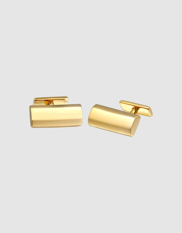 Kuzzoi - ICONIC EXCLUSIVE - Cufflinks Men Rectangle Bar Elegant in 375 Yellow Gold