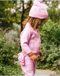 Fleur Harris - Heart Cardigan in Lilac