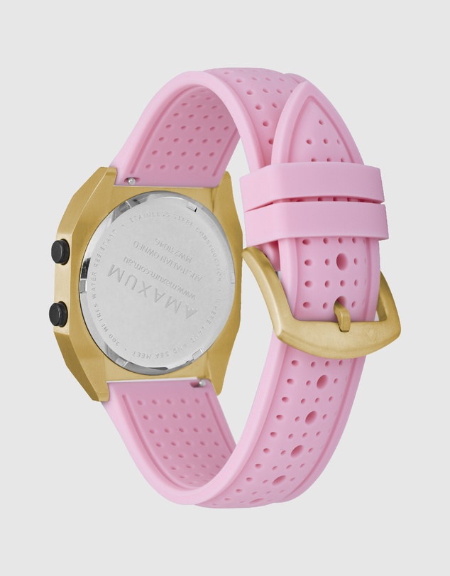 Maxum - Raglan Band Pink Silicone Strap Gold Buckle