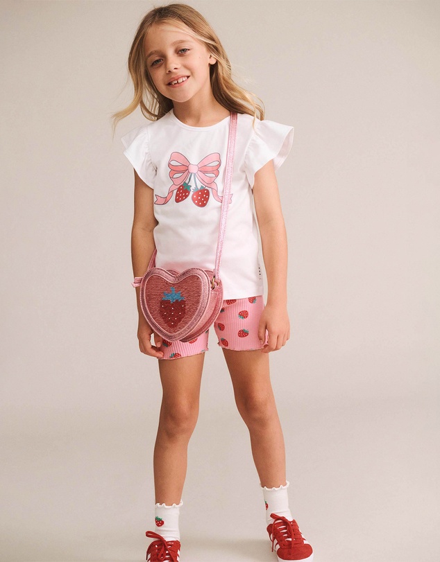 Huxbaby - Strawberry Bow Frill Tee - Babies-Teens