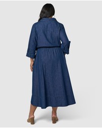 Indigo Tonic - Thalia Chambray Wrap Midi Dress
