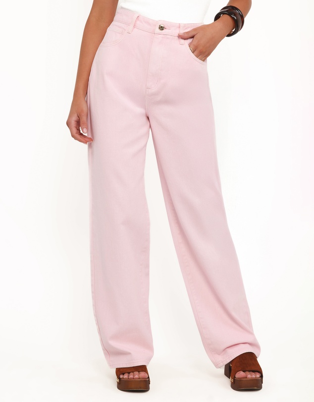 Petal & Pup - Ailis Wide Leg Jean - Dusty Pink