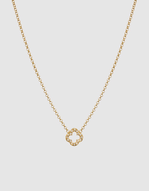 Elli Jewelry - Necklace Choker Crystal Cloverleaf 925 Sterling Silver Gold-Plated