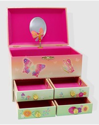 Pink Poppy - Rainbow Butterfly Medium Musical Jewellery Box