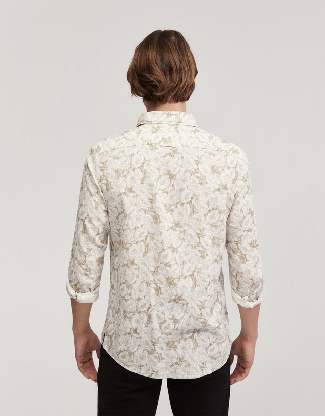 Oxford - Holloway Linen Blend Printed Shirt