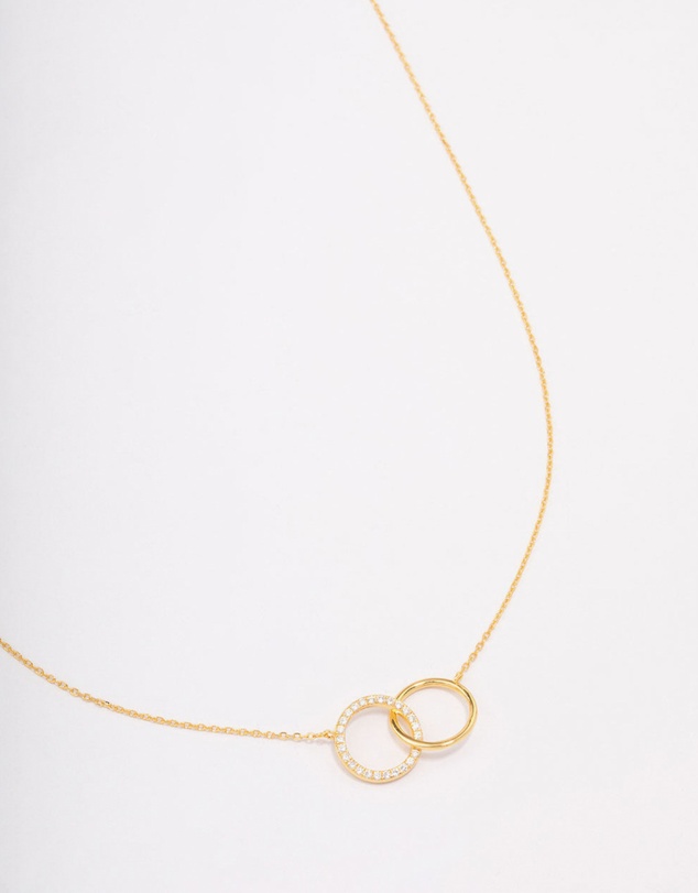 Lovisa - Gold Plated Sterling Silver Paved Link Hoop Necklace