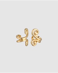 Elli Jewelry - Earrings Earcuff Spiral 925 Sterling Silver Gold-plated