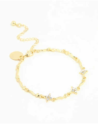 Lovisa - Gold Plated Winding Mini Flower Bracelet