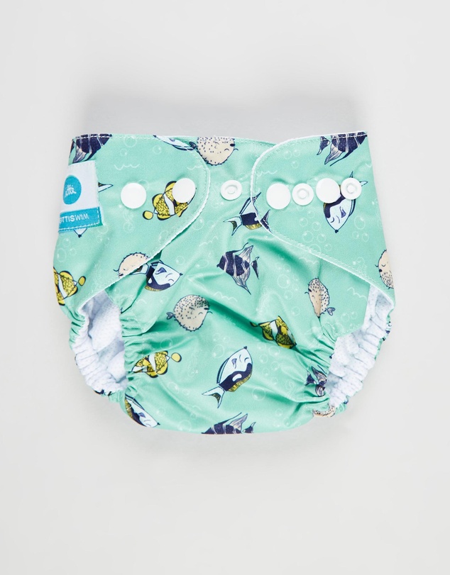 itti bitti - Reusable Swim Nappy + Double Pocket Wetbag - Bubbles