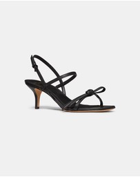 Kate Spade - Loop Smooth Leather Kitten Heel Sandals