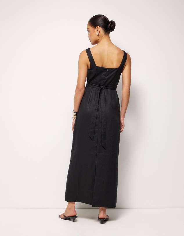 AERE - Kaili Linen Square Neck Maxi Dress