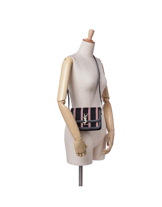 Pre-Loved by Azura Reborn - Pre-Loved Small Canvas Striped Solferino Satchel In Box