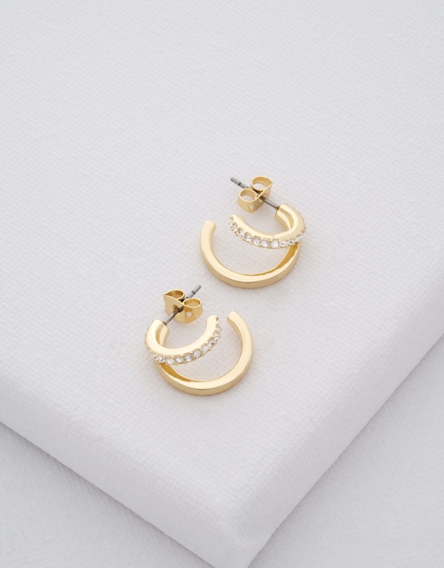 Ted Baker - Helias Crystal Double Hoop Earrings