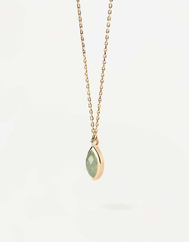 PDPAOLA - Green Aventurine Gold Necklace