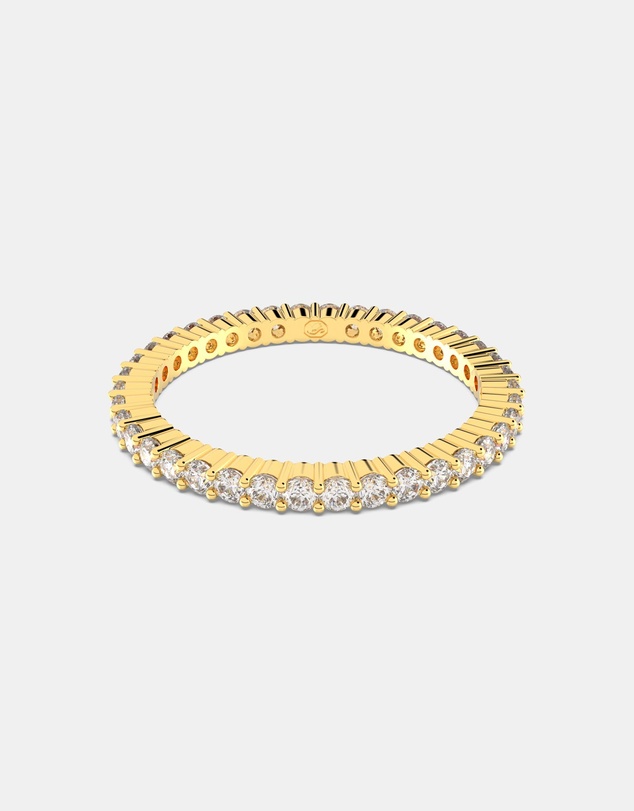 Swarovski - Matrix Vittore Ring, Round Cut, White, 18K Gold Finish