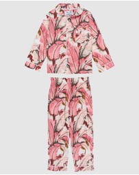 Sant And Abel - Kids Martinique® Pink Banana Leaf PJ Set