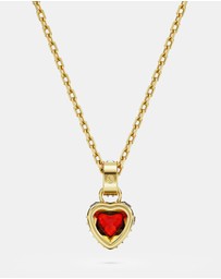 Swarovski - Chroma pendant, Heart, Red, Gold-tone plated
