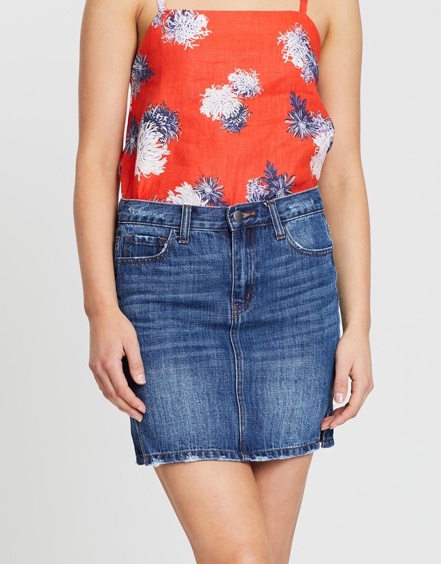 White By FTL - Austin Denim Skirt