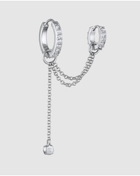 Elli Jewelry - Earrings Earcuff Single with Crystals 925 Sterling Silver