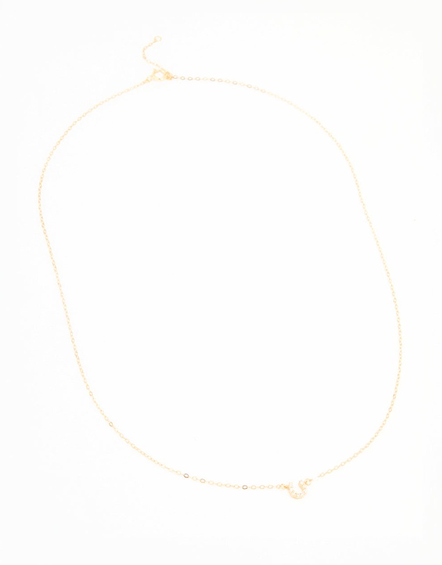 Lovisa - Gold Plated Sterling Silver Cubic Zirconia Horseshoe Necklace