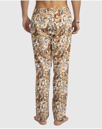 Mitch Dowd - Mens Dog Yard Flannel Sleep Pants - Beige