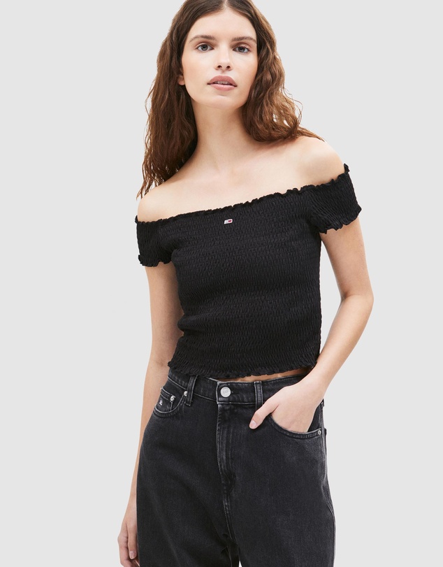 Tommy Jeans - Slim Smock Crop Top