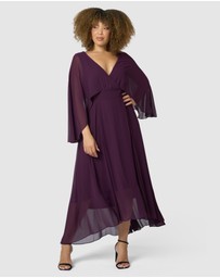 Pink Dusk by Curve Project - Electric Chemistry Cape Maxi Dress