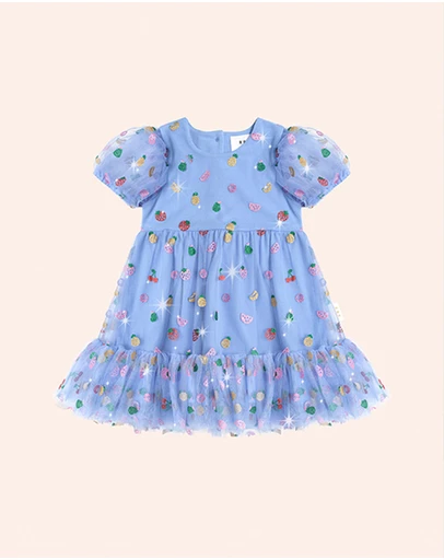 Huxbaby - Fruit Salad Puff Sleeve Tulle Dress - Kids