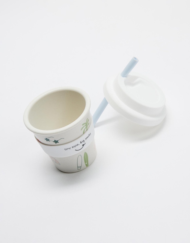 itti bitti - Bamboo Reusable Baby Cino Cup With 2 Straws - Babies-Kids