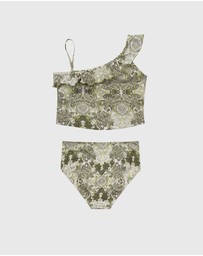 Aqua Blu Kids - Tapestry One Shoulder Bikini Set - Teens