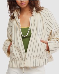 Free People - Devon Balloon Stripped Jacket
