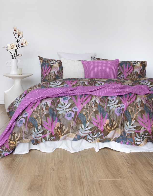 Bambury - Hana Botanical Printed Cotton Quilt Cover Set - Reversible