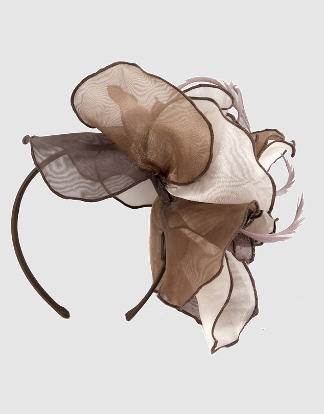 Max Alexander - Chocolate Organza Flower Fascinator