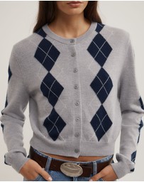 Witchery - Argyle Cropped Cardigan