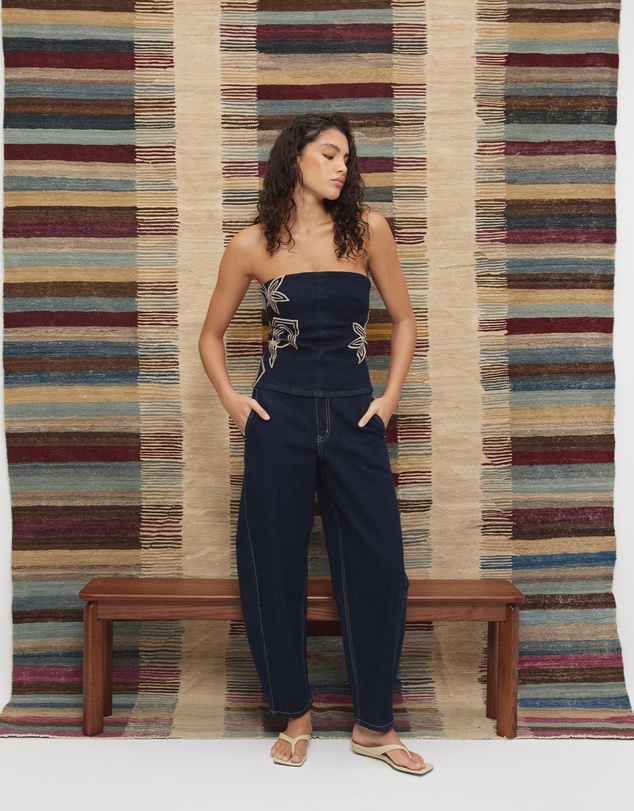 MON RENN - Cora Denim Barrel Leg Jeans