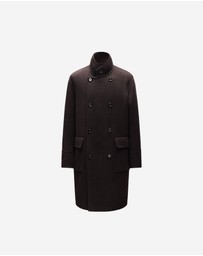 Calibre - Double Breasted Wool Cashmere Coat Chocolate