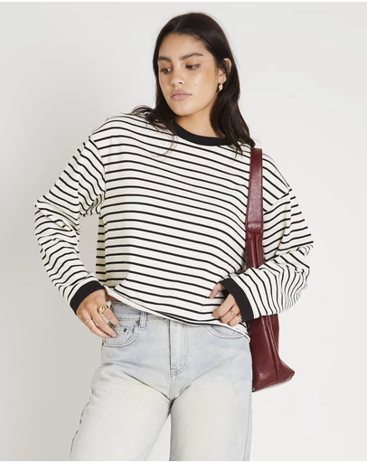 Subtitled - Long Sleeve Stripe Top