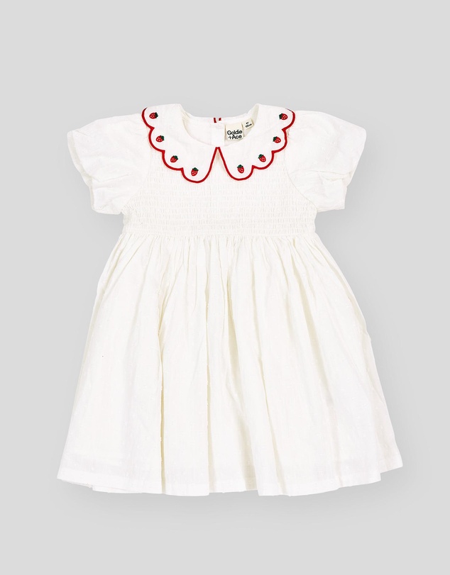 Goldie + Ace - Sweet Strawberry Flo Smocked Dress - Babies-Kids