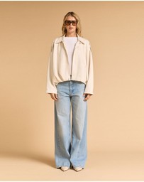 MVN - Faux Suede Bomber Jacket