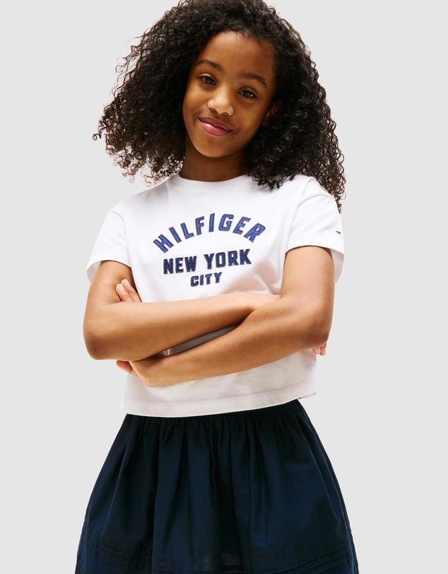 Tommy Hilfiger - Satin Logo Applique Relaxed T-Shirt - Teens
